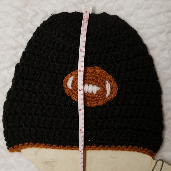 Handmade Football Hat. Sports. Crochet Beanie - Picture 3 of 5